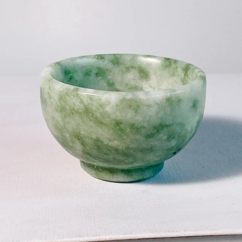 1PC Natural Crystal Jade Bowl,Crystal Cup,Cauliflower Jade Bowl,Natural Crystal Quartz Cup Degaussing Bowl Reiki Healing Home De