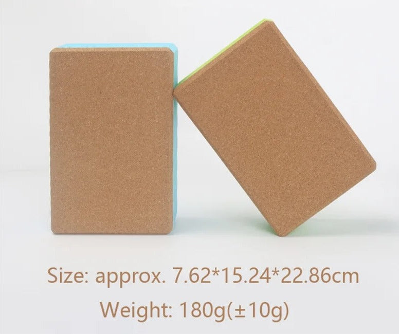 Yoga Brick EVA and Cork Synthetic Strench Exercise Yoga Block Home Use Gym Fitness Pilates Yoga Assistive Equipment for Dancing