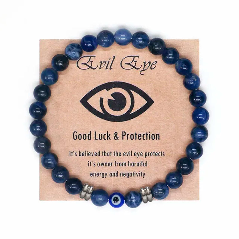 2022 Natural Tiger Eye Beaded Bracelet Men Women Turkish Amulet Protection Blue Evil Eye Bracelet for Women Spiritual Jewelry