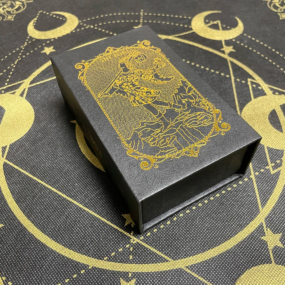 Golden 12X7Cm Tarot in Box English Affirmation Sturdy Cards Deck for Beginners with Paper Guide Book Cover Prophet