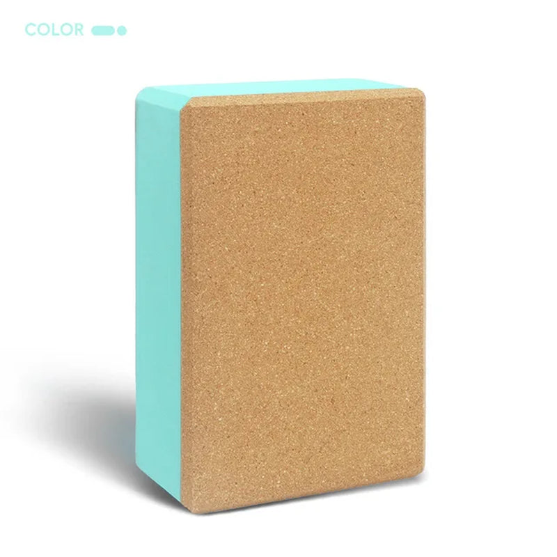 Yoga Brick EVA and Cork Synthetic Strench Exercise Yoga Block Home Use Gym Fitness Pilates Yoga Assistive Equipment for Dancing